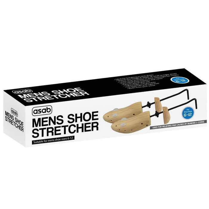 Premium Wooden Shoe Stretcher | MENS Size 6-12 | 2-Way Adjustable | Relieve Pain | Durable Wood | Free Corn Plastic Caps