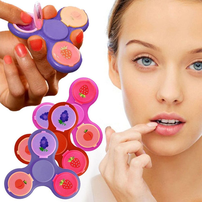 Aquarius 2-in-1 Metal Glam Finger Spinners with Lip Balm, Purple