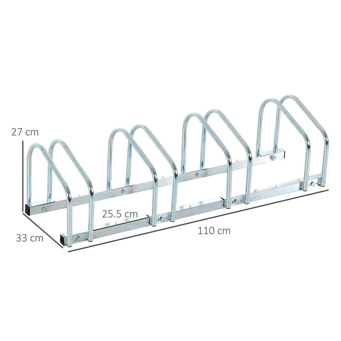 Premium 4-Bike Locking Storage Rack | Heavy-Duty Steel | Versatile Floor/Wall Mount | HOMCOM