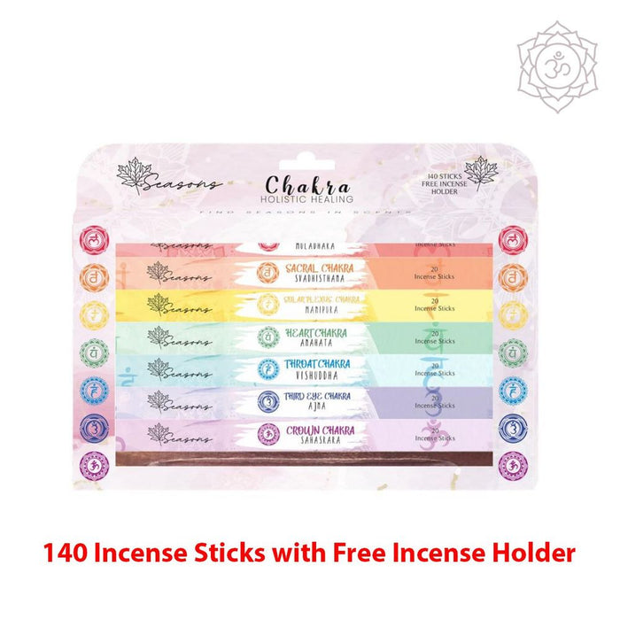 7 Chakra Gift Pack Incense Sticks with Free Burner - Holistic Healing for Mind, Body & Spirit