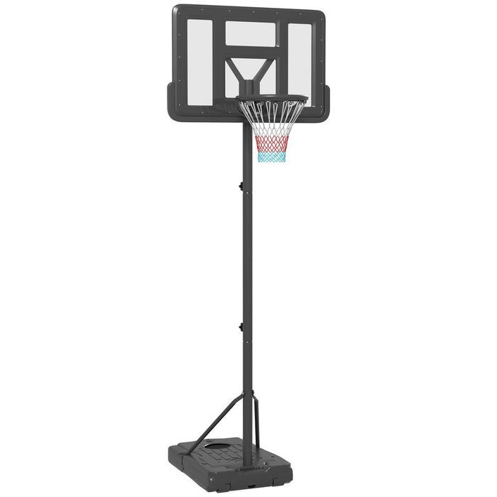 SPORTNOW Portable Basketball Hoop w/ Wheels, Adjustable Height, Black