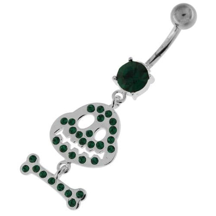 Dangling Bone Mr. Jack Sterling Silver Belly Button Ring