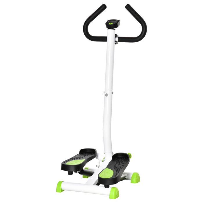 Adjustable Stepper Aerobic Machine LCD Screen Handle, White HOMCOM