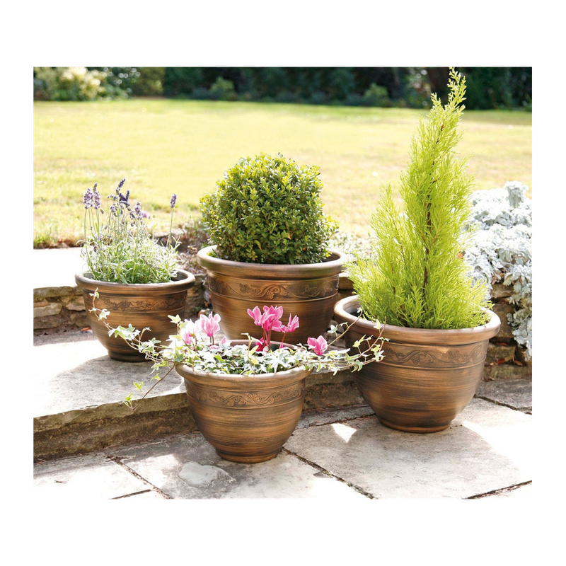 Antique Bronze Wenlock Planters - Set of 4