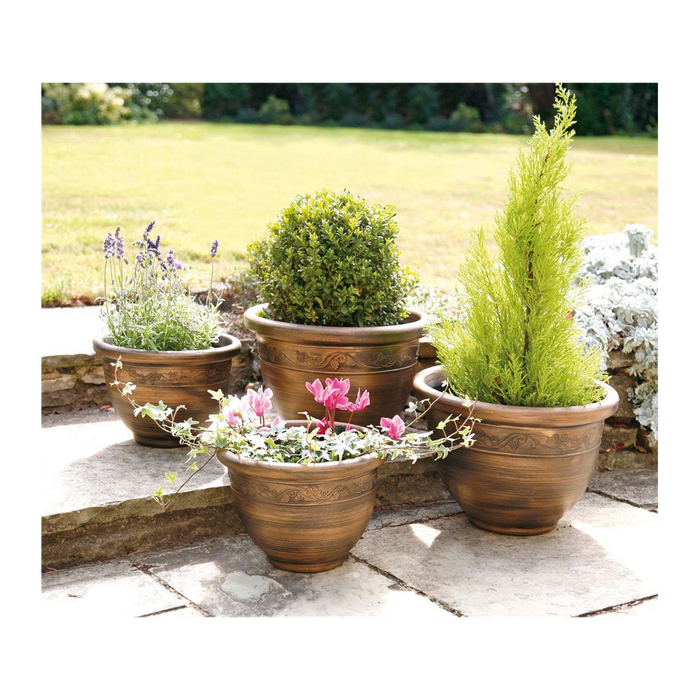 Antique Bronze Wenlock Planters - Set of 4