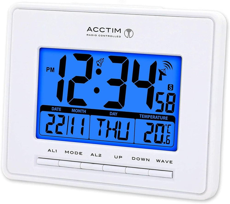 Acctim Infinity Radio Controlled LCD Desk/Wall Alarm Clock - 71952