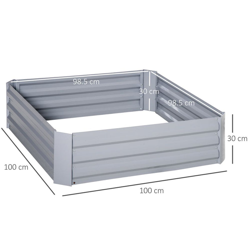 Premium Raised Garden Bed: Durable Steel Frame, 1m x 1m - Perfect for Organizing Plants & Vegetables