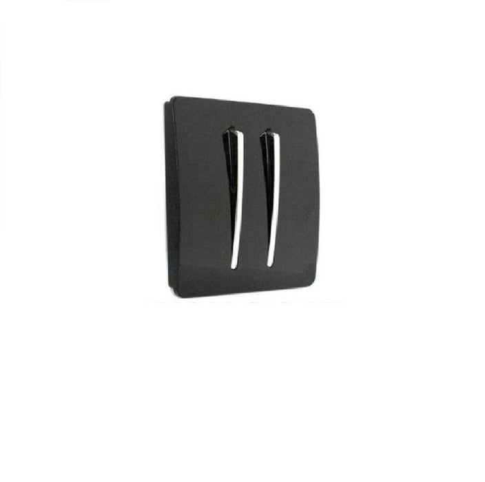 Modern Gloss Black & Chrome Light Switch (1/2/3/4 Gang  - 1/2 Way)