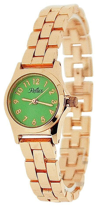 Reflex Ladies Metal Analogue Green Dial & Rose Tone Metal Bracelet Strap Watch LB112