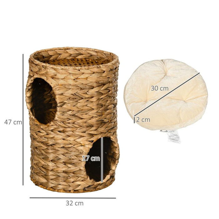 Ultimate 47cm Indoor Cat Barrel Tree - 2 Houses, Cushion - Top Quality