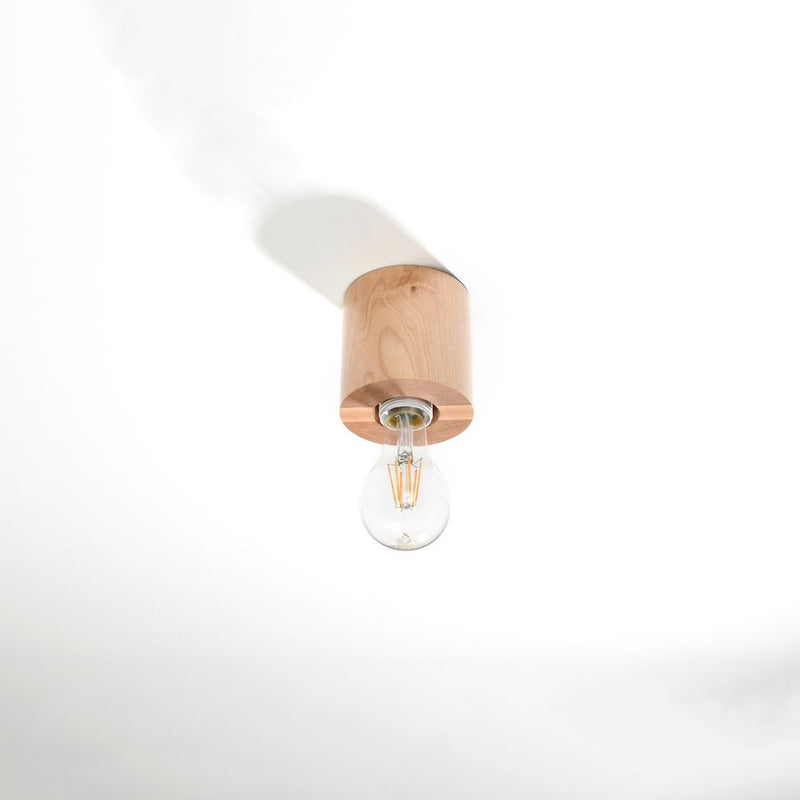 Premium Quality Wood Ceiling Lamp - Scandinavian Design, E27 Socket