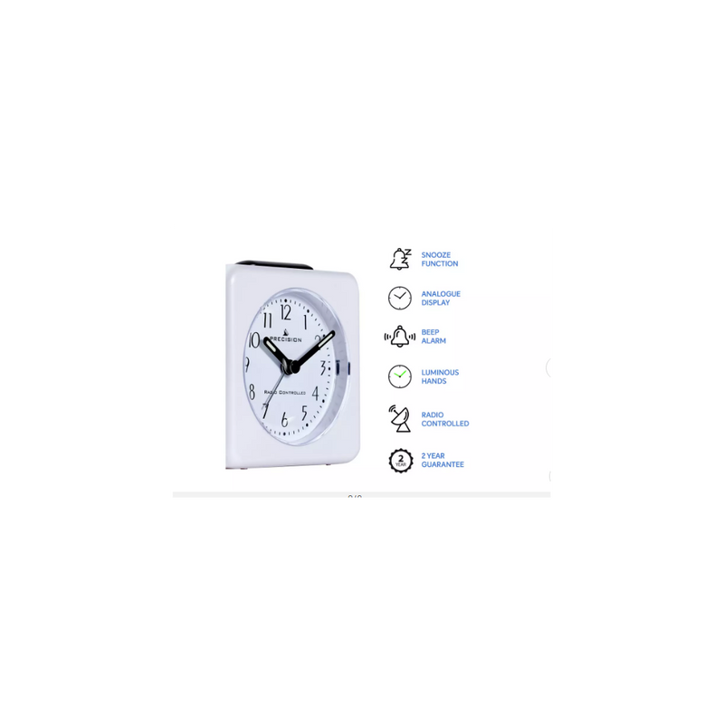 Precision Table Clock Precision Radio Controlled Analogue Table Crescendo Alarm Clock AP020 ...