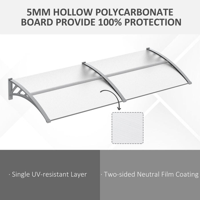 Premium Clear Door Canopy - Rain & Sun Shelter - UV Resistant - Easy Mounting