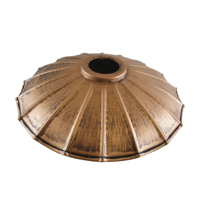 Vintage Industrial Ceiling Pendant Light Rustic Lampshade Easy Fit Wavy Shade UK