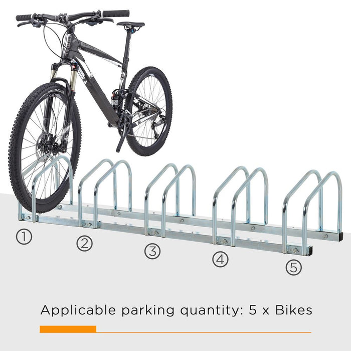 Bike Parking Rack: Locking Storage Stand Holder | Floor/Wall Mount | HOMCOM