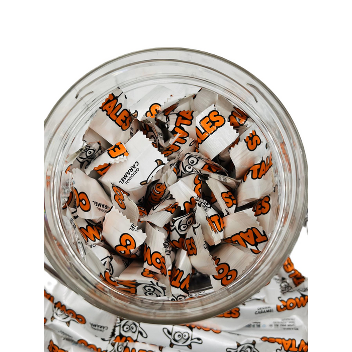 Cow Tales Jar - Vanilla Flavour Chew with Soft Centre - Imported from USA - Date Assured - 40 Individually Wrapped Pieces