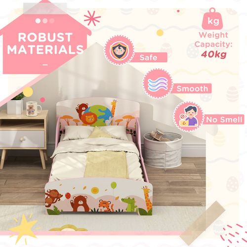 AIYAPLAY Toddler Bed, Cute Animal-Themed Kids Bed Frame, 143 x 77 x 60cm
