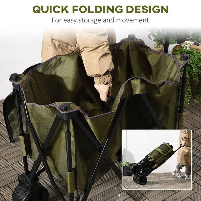 Folding Garden Trolley - Collapsible Camping Trolley - Steel Frame - Oxford Fabric