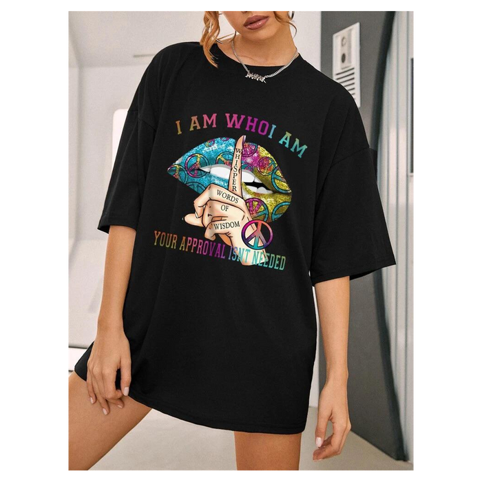 Ladies Whishper Words of Wisdom Oversized T Shirt Top