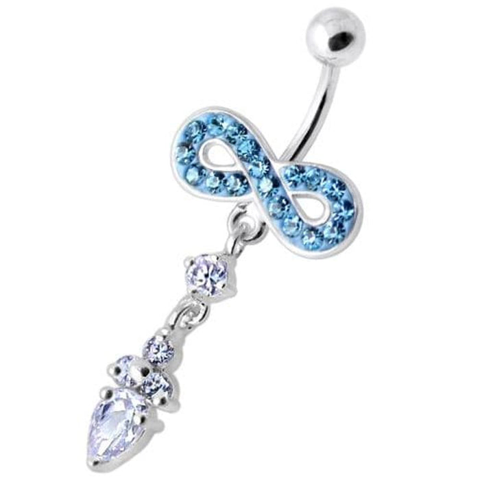 Jeweled Infinity Dangling Navel belly bar