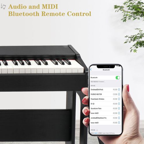 Glarry GDP-104 88 Keys Full Weighted Keyboards Digital Piano with Furniture Stand, Power Adapter, Triple Pedals, Headphone, for All Experience Levels Black--Replace 46233857