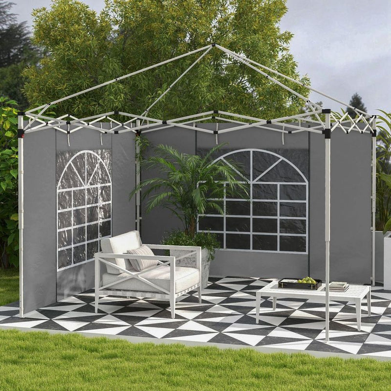 Premium Grey Side Panels for Outsunny 3x3m or 3x6m Pop Up Gazebo - 2 Pack