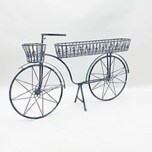 138CM STONE GREY BICYCLE PLANTER