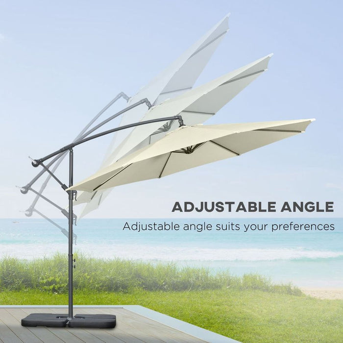 Outsunny 3m Banana Parasol Cantilever Umbrella Garden Beige - Best Quality, Sturdy Metal Structure