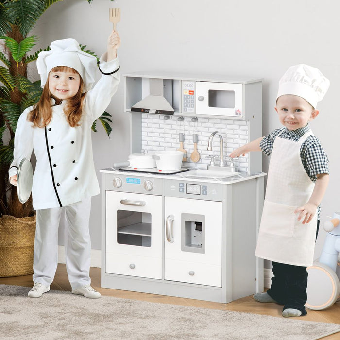 Ultimate Kids Wooden Kitchen Set: Pretend Play Cooking Playset, Realistic Design, Educational & Safe, Ages 3-6