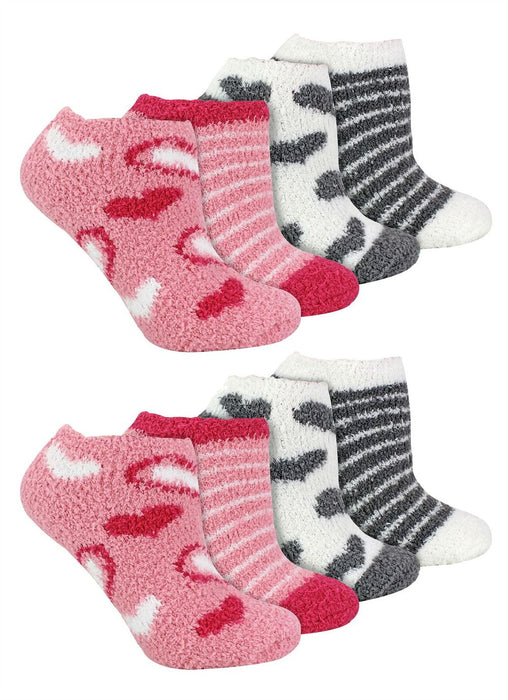 Ladies 8 Pack Trainer Animal Print Cosy Socks