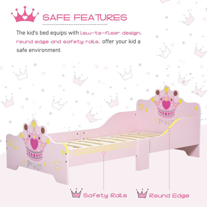 Premium Kids Wooden Princess Crown Bed with Safety Side Rails – Best Quality & Design