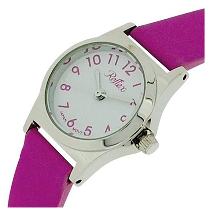 Reflex Girls Ladies White Dial Silver Metal Pastel Purple Strap Watch 101322LT