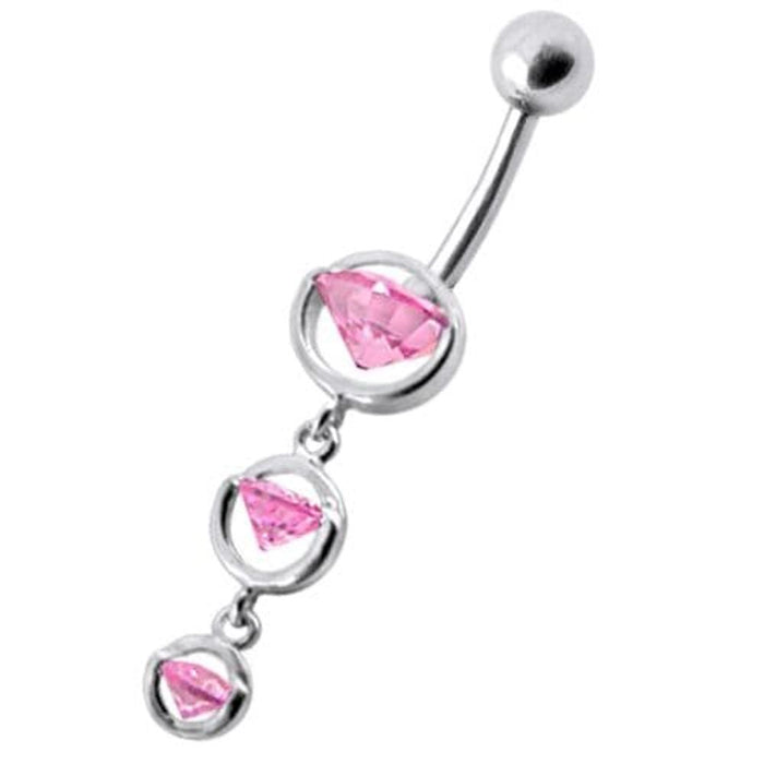 Fancy  Studded Dangling Navel Belly Ring