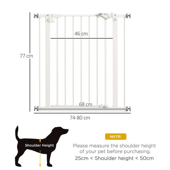 PawHut Adjustable Safety Gate - Keep Pets Safe & Secure, Easy Assembly, White