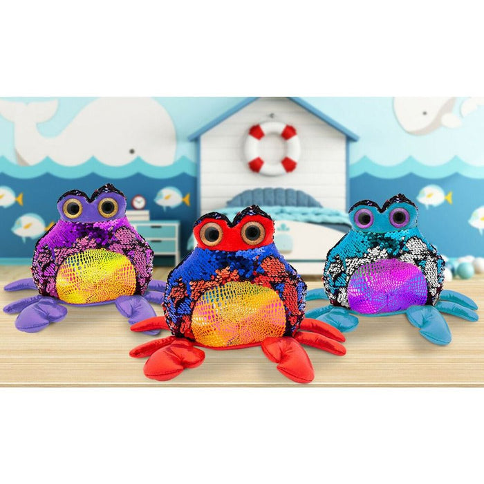 7" Glitzies Crab Magic Sequin Plush, Assorted Colours