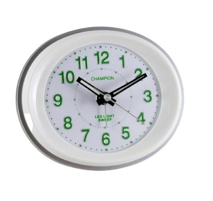Best Quality Silent Sweep White Alarm Clock: Champion MF888W