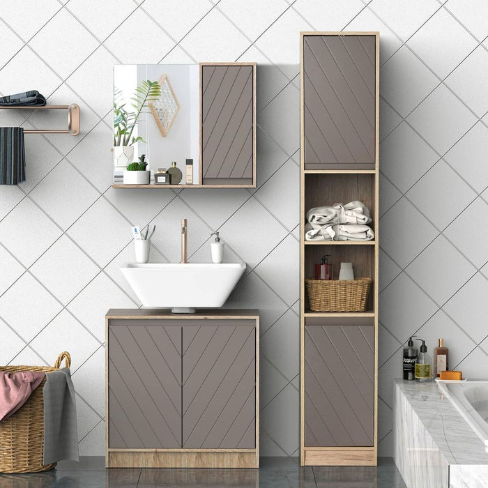 Premium Wall Mount Bathroom Cabinet & Mirror Shelf - Sleek Home Storage Solution - Durable & Stylish Design