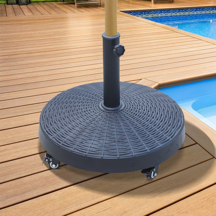 Durable Resin Patio Umbrella Base with Wheels - Outdoor Stand Holder for Parasol – Best Quality