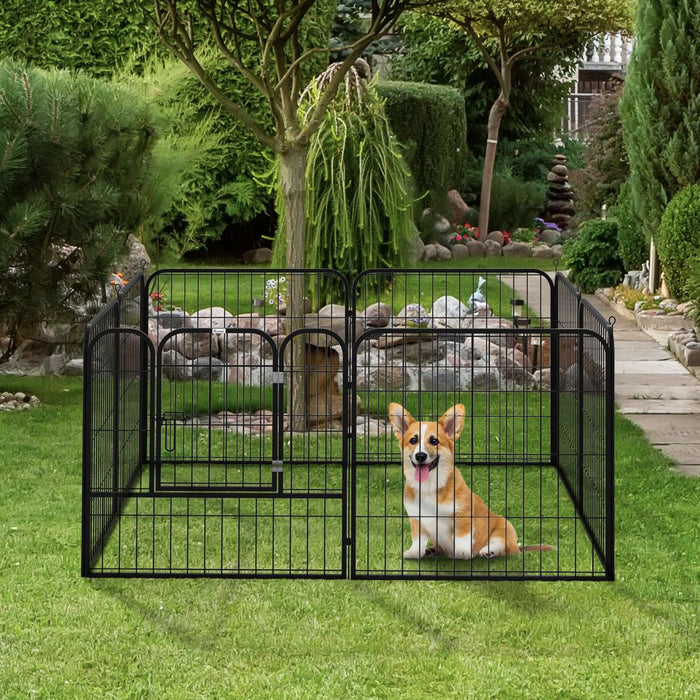 Portable Foldable Dog Rabbit Puppy Playpen - Metal Fence for Indoor/Outdoor Use - 4 Sizes Available