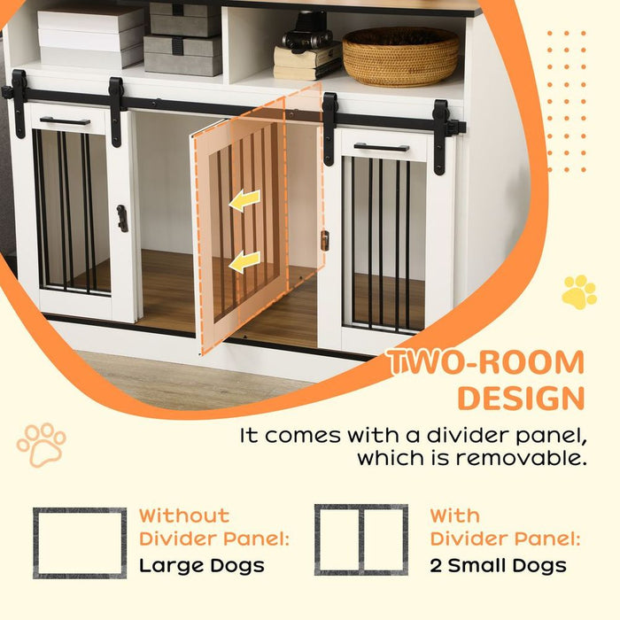 Stylish & Versatile Dog Crate Furniture: For Small & Large Dogs with Movable Divider