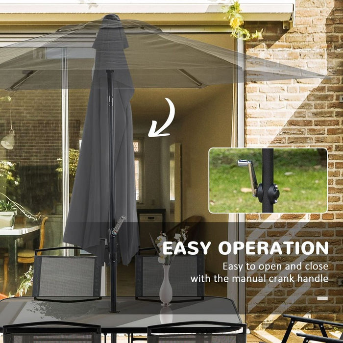 Premium 8-Piece Garden Dining Set: Patio Table, Chairs & Parasol - Sleek Black Design