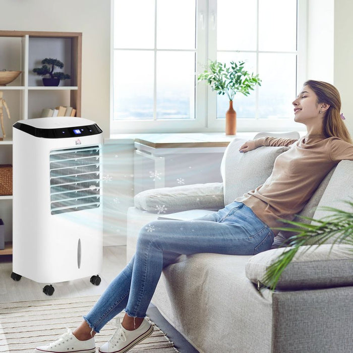 Ultimate Cooling Experience: HOMCOM Portable Air Cooler with Evaporative Anion Ice Cooling Fan Humidifier Unit - High Quality