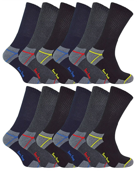 Ultimate Work Socks 6-11 UK - Heavy Duty, Steel Toe, Long Lasting - 3, 6, 12 Pairs