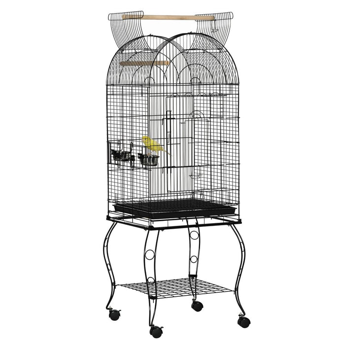 Spacious Bird Cage, Aviary Parrot Macaw Cockatiel Feeding Stand w/ Perch - High Quality!