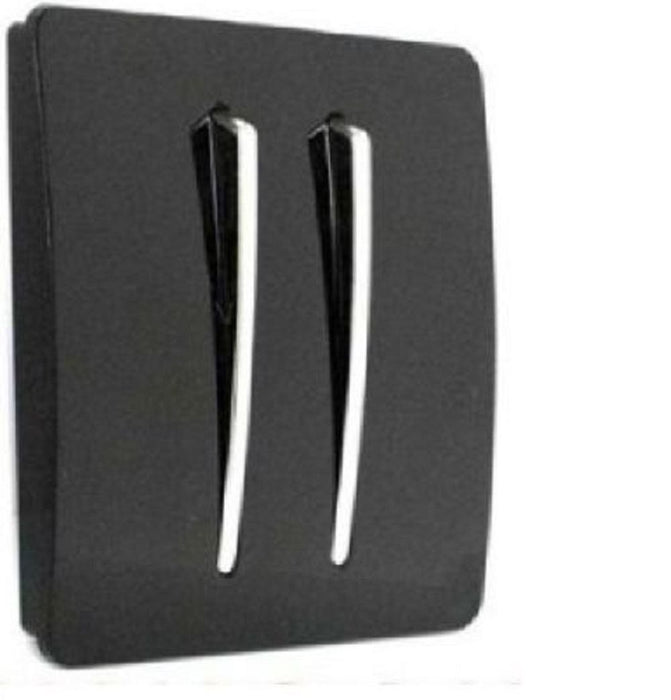 Modern Gloss Black & Chrome Light Switch (1/2/3/4 Gang  - 1/2 Way)