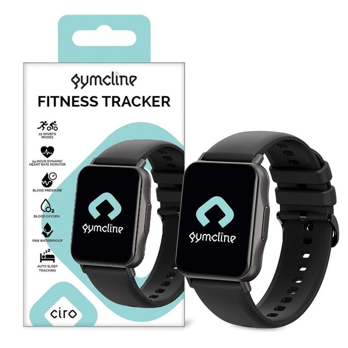 Gymcline Ciro Fitness Tracker: 25 Sports Modes, IP68 Water Resistant, Black