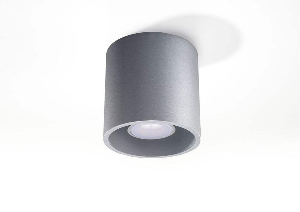 Orbis 1 Grey Round Ceiling Lamp - Modern Loft Design LED GU10