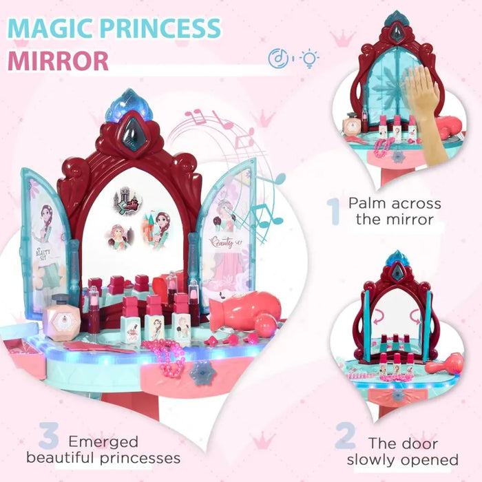 31 Piece Kids Dressing Table - Magical Princess Mirror, Light, Music