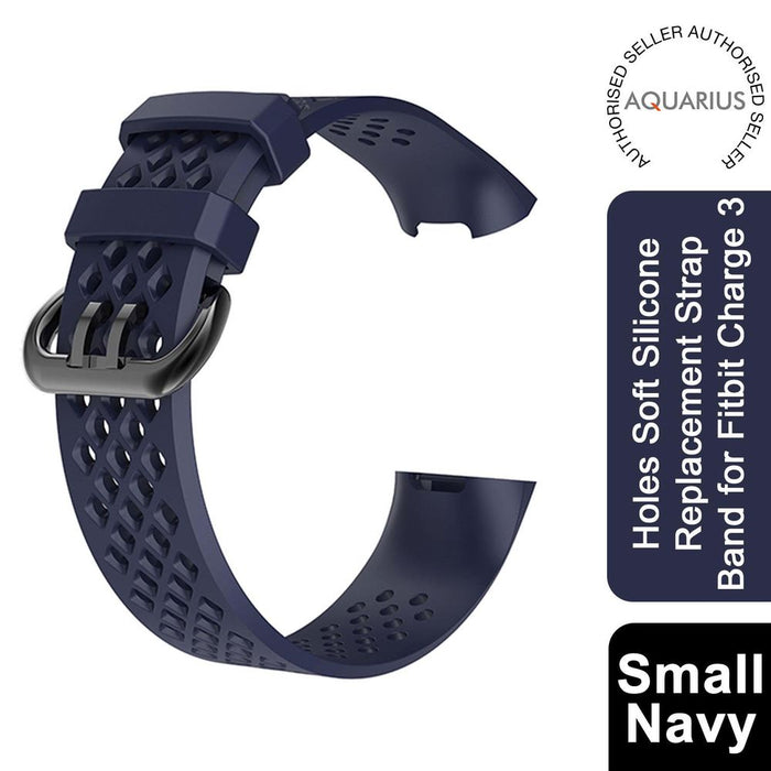 Premium Navy Silicone Strap Band for Fitbit Charge 3 - Small Size