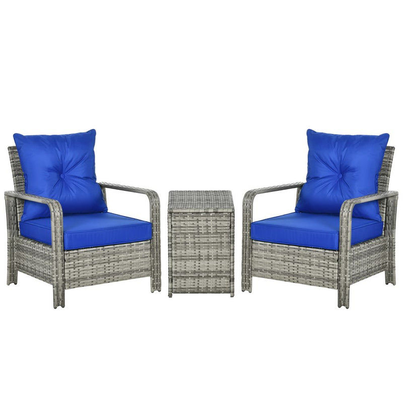 High-Quality 3-Piece PE Rattan Garden Sofa Set - Grey